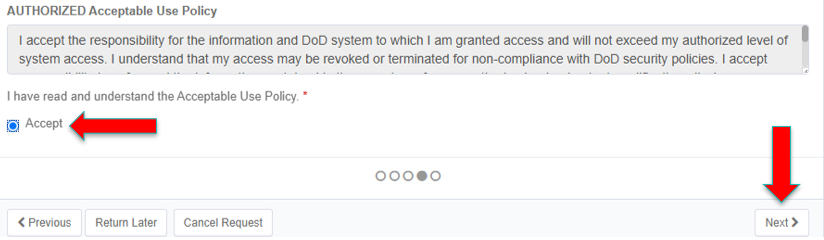Accept the Acceptable Use Policy